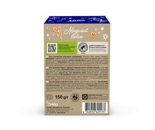 Kommid KALEV riisikrõbinatega pralineekomm piimašokolaadis 150g