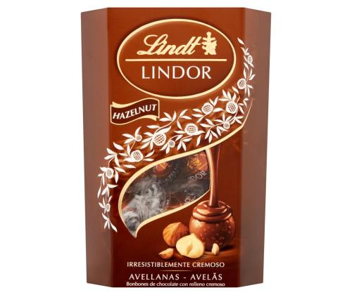 Kommid LINDOR Lindt piimašokolaadipallid sarapuupähkliga 200g