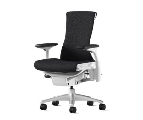 Kontoritool HERMAN MILLER Embody valge raam, must tekstiil, titaan jalus