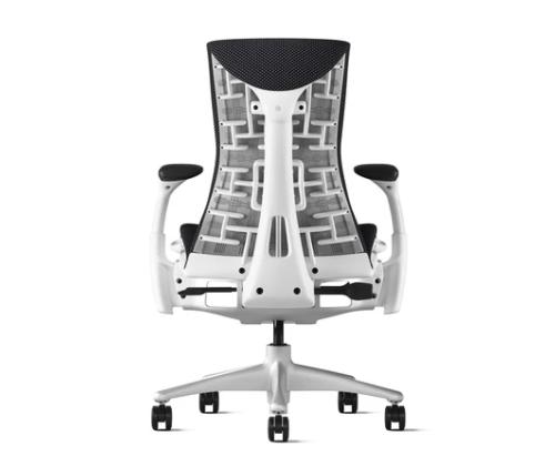 Kontoritool HERMAN MILLER Embody valge raam, must tekstiil, titaan jalus