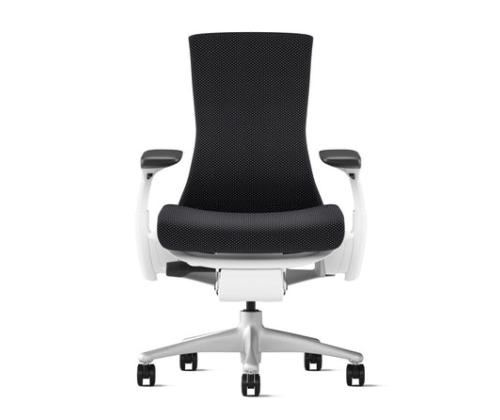 Kontoritool HERMAN MILLER Embody valge raam, must tekstiil, titaan jalus