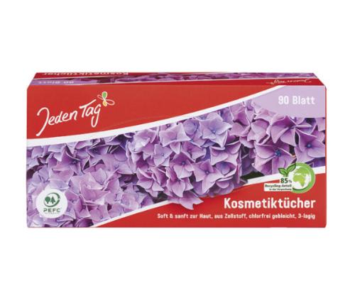 Kosmeetilised salvrätikud JEDEN TAG 3-kihiline 90tk