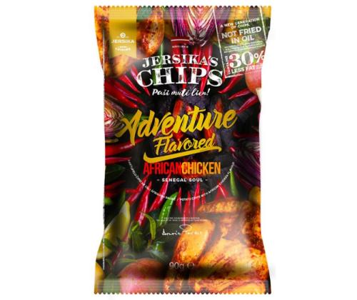 Krõpsud JERSIKA Aafrikapärase kana maitsega krõpsud 90g