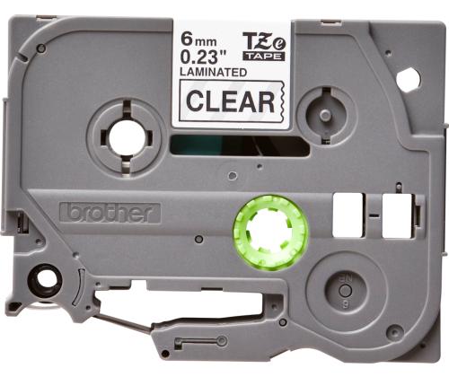 Kleepkirjalint Brother TZE-111 6mm must/läbipaistev analoog