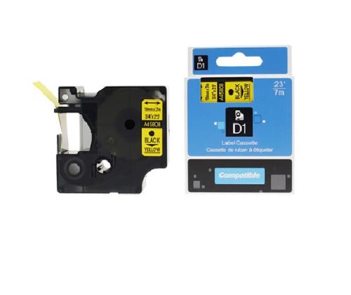 kleepkirjalint Dymo A45808 19mm must/kollasel analoog