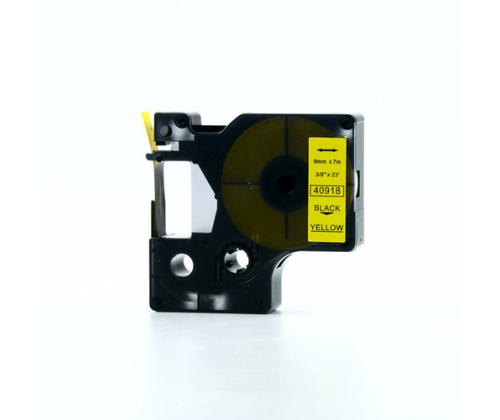 kleepkirjalint Dymo 40918 9mm must/kollasel analoog
