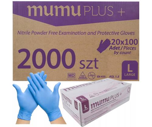 Kummikindad nitriilkindad puudrita L sinised, 100tk