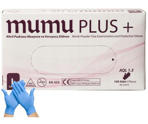 Kummikindad nitriilkindad puudrita L sinised, 100tk