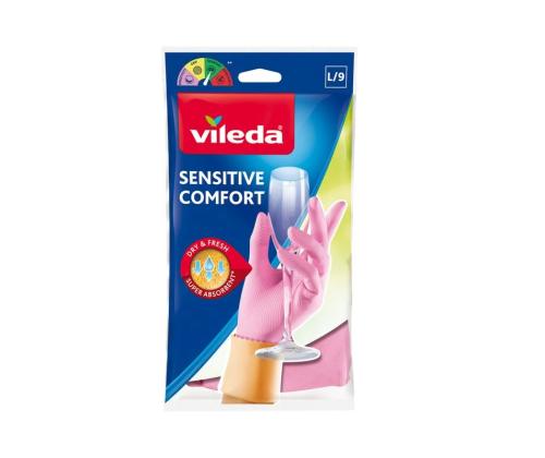 Kummikindad puuvilla voodriga VILEDA 589 Sensitive L suurus