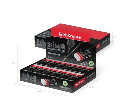 Kustukumm ERICH KRAUSE Megapolis 50x22x12mm extra Soft valge