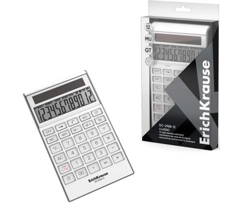 Lauakalkulaator 12-kohaline ERICH KRAUSE DC-2708-12 Classic, valge