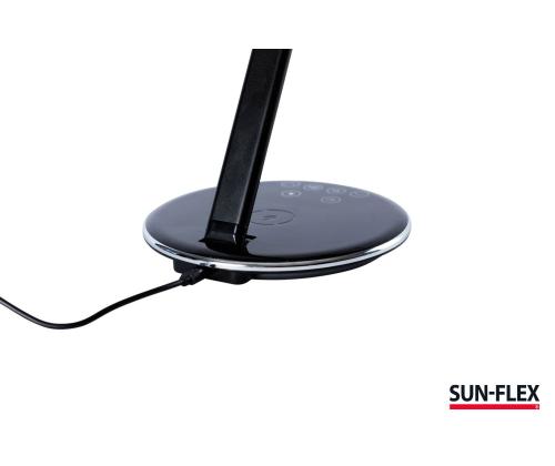 Laualamp SUN-FLEX Qlite must 103105, H-35cm, integreeritud LED 5W, 200-800Lux , 2800-5600K, puutetundlik, QI juhtmevaba laadija