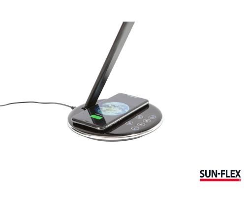 Laualamp SUN-FLEX Qlite must 103105, H-35cm, integreeritud LED 5W, 200-800Lux , 2800-5600K, puutetundlik, QI juhtmevaba laadija