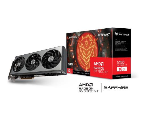 Graphics Card SAPPHIRE AMD Radeon RX 7800 XT 16 GB GDDR6 256 bit PCIE 4.0 16x 2xHDMI...