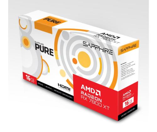 Graphics Card SAPPHIRE AMD Radeon RX 7800 XT 16 GB GDDR6 256 bit PCIE 4.0 16x 2xHDMI...