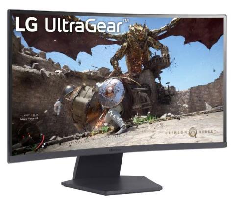 LCD Monitor LG 27GS60QC-B 27" Gaming/Curved Panel VA 2560x1440 16:9 180 Hz Matte 1 ms Tilt Colour...