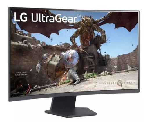 LCD Monitor LG 32GS60QC-B 32" Gaming/Curved Panel VA 2560x1440 16:9 180 Hz Matte 1 ms Tilt...
