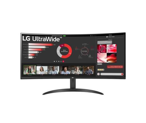 LCD Monitor LG 34WR50QC-B 34" Curved/21 : 9 Panel VA 3440x1440 21:9 100Hz Matte 5 ms Tilt Colour...
