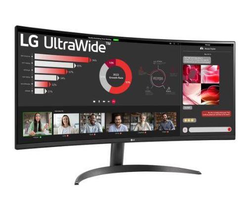 LCD Monitor LG 34WR50QC-B 34" Curved/21 : 9 Panel VA 3440x1440 21:9 100Hz Matte 5 ms Tilt Colour...