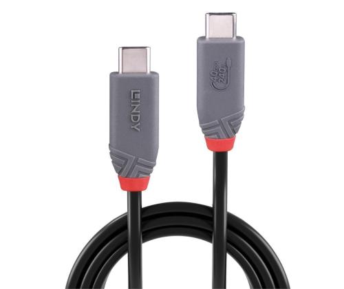 CABLE USB4 240W TYPE C 0.8M/40GBPS ANTHRA LINE 36956 LINDY