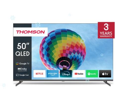 TV Set THOMSON 50" 4K/Smart QLED 3840x2160 Wireless LAN Bluetooth Google TV Black 50QG4S14