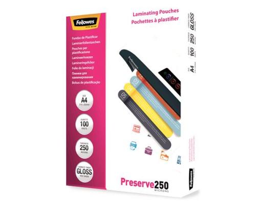 LAMINATOR POUCH GLOSSY/A4 250 100PCS 5401802 FELLOWES