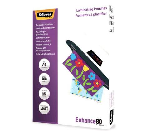 LAMINATOR POUCH MATT/A4 80 100PCS 5452103 FELLOWES