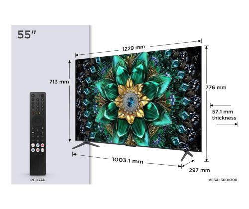 TV Set TCL 55 " 4K Ultra HD 3840 x 2160 pixels Flat 16:9 QD-Mini LED 55Q6C