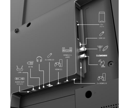 TV Set THOMSON 55" 4K/Smart QLED 3840x2160 Wireless LAN Bluetooth Google TV Black 55QG7C14