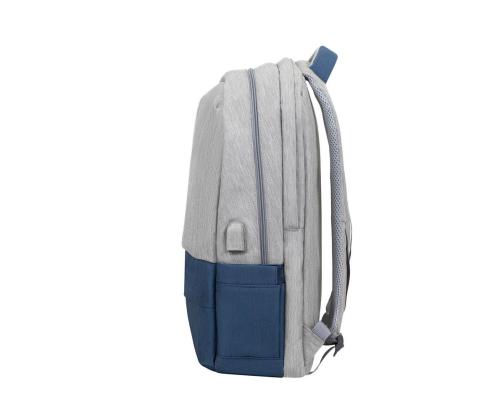 NB BACKPACK ANTI-THEFT 17.3"/7567 GREY/DARK BLUE RIVACASE
