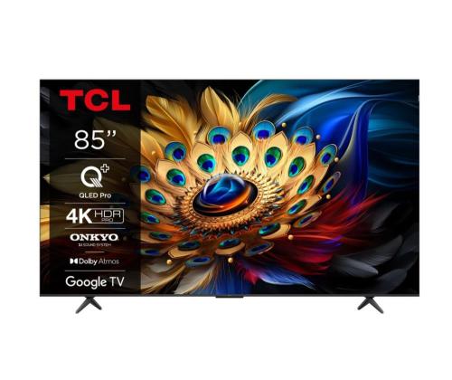 TV Set TCL 85" 4K/Smart QLED 3840x2160 2 GB Wireless LAN Bluetooth Google TV 85C655