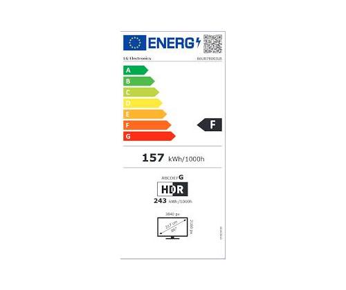TV Set LG 86" 4K/Smart 3840x2160 Wireless LAN Bluetooth webOS 86UR78003LB