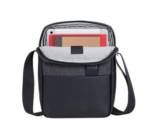 TABLET CASE CROSSBODY 11"/8811 BLACK MELANGE RIVACASE