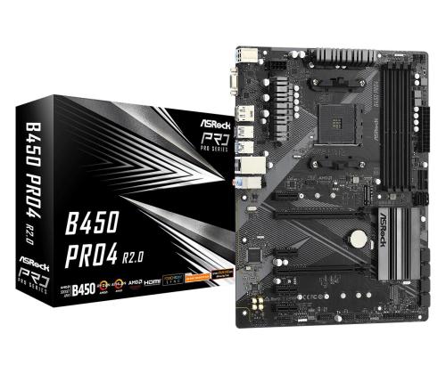 Emaplaat ASROCK AMD B450 SAM4 ATX 4xPCI-Express 2.0 1x 2xPCI-Express 3.0 16x 2xM.2 Memory DDR4...
