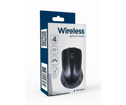 MOUSE USB OPTICAL WRL/BLACK MUSW-4B-04 GEMBIRD