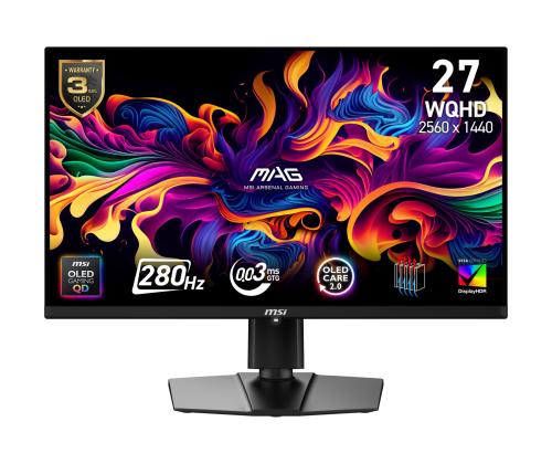Monitor MSI 26.5 " 2560 x 1440 pixels Wide Quad HD Native aspect ratio 16:9 QD-OLED Flat MAG271QPQD…