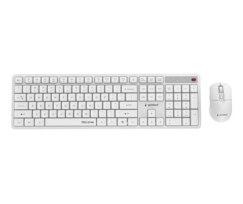 KEYBOARD +MOUSE WRL ENG/WHITE KBS-WMS-01-W GEMBIRD