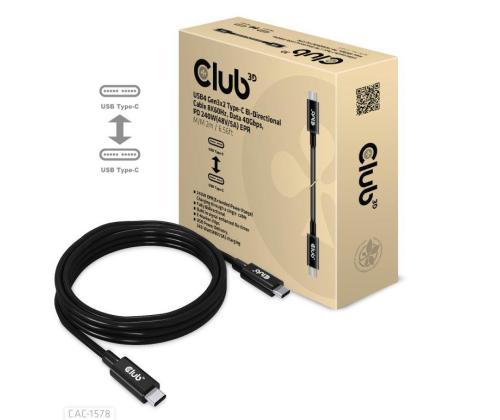 CABLE USB-C BI-DIRECTIONAL 2M/M/M CAC-1578 CLUB3D