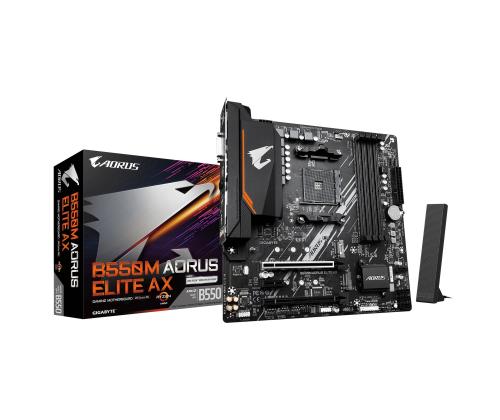 Mainboard GIGABYTE AMD B550 Socket AM4 micro ATX RAM DDR4-SDRAM 4xSlots Wi-Fi Yes Bluetooth Yes…
