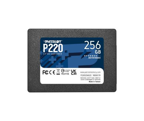 SSD PATRIOT P220 256GB SATA Write speed 490 MBytes/sec Read speed 550 MBytes/sec 2,5" TBW 120 TB…