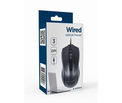 MOUSE USB OPTICAL/BLACK MUS-3B-01 GEMBIRD