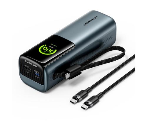 POWER BANK USB 20000MAH 165W/GRAY TFT DISPLAY FKFH0 VENTION