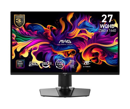 Monitor MSI 26.5 " 2560 x 1440 pixels Wide Quad HD Native aspect ratio 16:9 QD-OLED Flat MAG274QPQD…