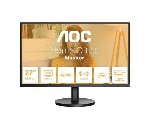 LCD Monitor AOC 27 " 3840 x 2160 pixels 4K Ultra HD Native aspect ratio 16:9 LCD Flat U27B3A