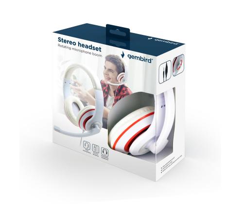 HEADSET STEREO WHITE/MHS-03-WTRD GEMBIRD