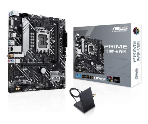 Mainboard ASUS Intel H610 LGA 1700 micro ATX RAM DDR5-SDRAM 2xSlots Wi-Fi Yes Bluetooth Yes…