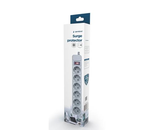PROTECTOR POWER SURGE 1.8M/6OUTL SPG6-B-6C GEMBIRD