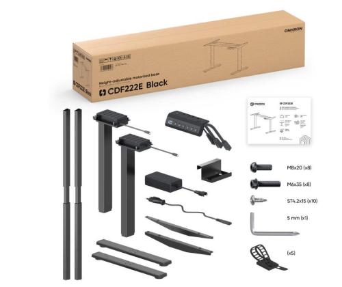 DESK FRAME MOTORISED/BLACK CDF222E-B ONKRON