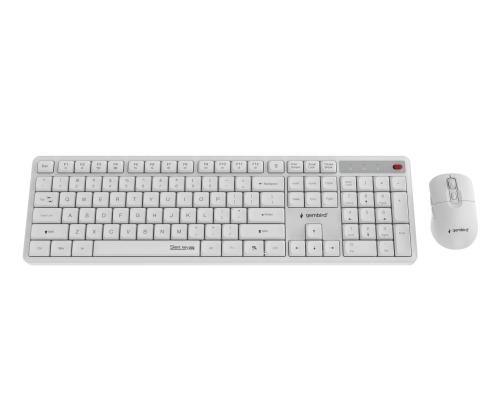 KEYBOARD +MOUSE WRL ENG/WHITE KBS-WMS-01-W GEMBIRD