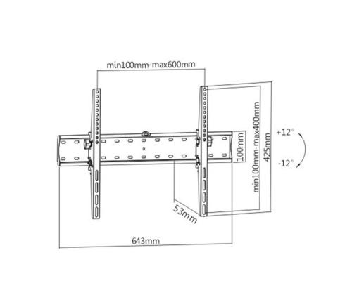 TV SET ACC WALL MOUNT 37-70"/WM-70T-02 GEMBIRD